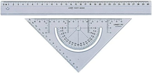 LINEX Schulset 2teilig transparent,  Lineal 30 cm, Geodreieck m. Winkelmesser 18 cm