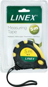 LINEX Rollmaßband 5 m, cm- und Zoll-Skala, flexibler magnetischer Haken,
Antirutsch-Oberfläche, Stop-and-Go-Funktion, Gürtelclip, Handschlaufe
