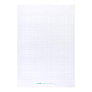 LANDRÉ  Flipchartblock, 65x98 cm, 20 Blatt, 80 g/m², kariert 25 mm, 10 Stück flach liegend