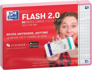 Oxford Flash 2.0, 105x148, 80 Blatt, kariert, pink