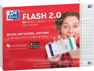 Oxford Flash 2.0, 105x148, 80 Blatt, kariert, weiß
