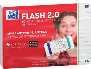 Oxford Flash 2.0, 105x148, 80 Blatt, liniert, weiß