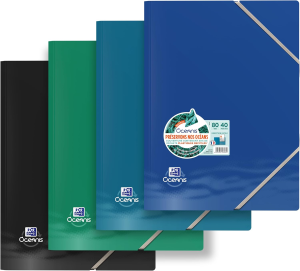 Oxford Oceanis Sichtbuch A4, 40 Hüllen, recyceltes PP Cover, sortierte Farben
