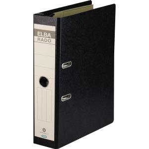 ELBA Hängeordner "rado" A4, mit aufgeklebtem Rückenschild, Rückenbreite 7,5 cm, schwarz