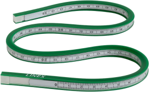 LINEX FCG50 Flexible Kurve 500mm, Tuschekante, Kurvenverlauf bis 15mm Radius, mm-Skala, Vinyl mit Bleieinlage