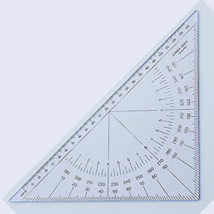 LINEX 2800MH Navigation Kursdreieck, Nautischer Winkelmesser,  Hypotenusenlänge 280 mm, Gradzahlenskala (0° bis 359°), Strich-Skala (11,25°-Teilung), Längenmaßskala 0 bis 280 mm, Senkrechte Kante