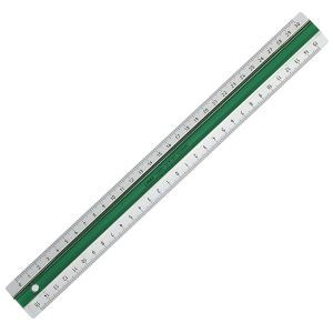 LINEX Super Serie Lineal 30 cm Kunststoff grün, Anti-Rutsch-Effekt, mm-Skala (0-30 cm und 15-0-15 cm)