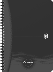 Oxford Office Oceanis Notizbuch A5, recyceltes Polypropylen, wire-o Spirale, 90 Blatt, liniert, schwarz, scribzee kompatibel