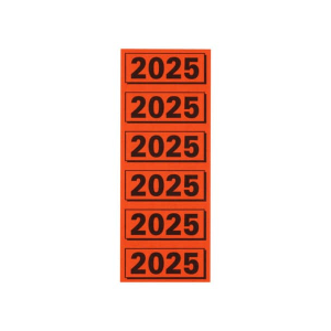 ELBA Inhaltsschild 2025, selbstklebend, zum Aufkleben auf den Ordnerrücken, rot mit schwarzer Schrift, Beutel mit 120 Schildern