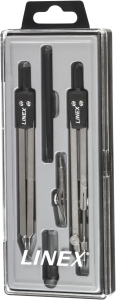LINEX 25 Zirkel-Set inkl. Einsatz mit Kniegelenk, Stifthalter, Ersatzminen, Stechzirkel