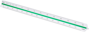 LINEX 314 Dreikantmaßstab mit farbiger Hohlkehle 30 cm, Teilung 1:500:1000:1250:1500:2000:2500