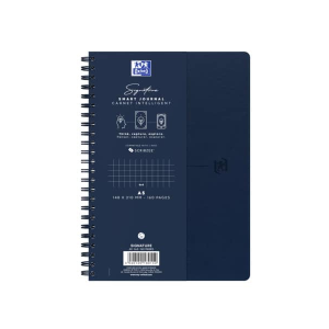 Oxford Signature Spiralbuch A5, 5mm kariert, mit flexiblem Cover, 80 Blatt, Optik Paper®, SCRIBZEE® kompatibel, blau