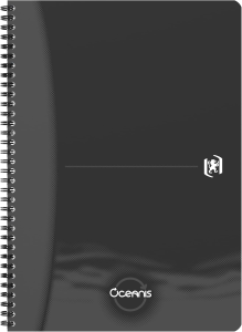 Oxford Office Oceanis Notizbuch A4, recyceltes Polypropylen, wire-o Spirale, 90 Blatt, liniert, schwarz, scribzee kompatibel