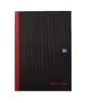 OXFORD "Office Black n Red" Gebundenes Buch A4 liniert, 96 Blatt, mit glänzendem Hardcover, Lesezeicheneinband, seidenglattes, hochweißes Optik Paper, schwarz/rot, 5er-Packung