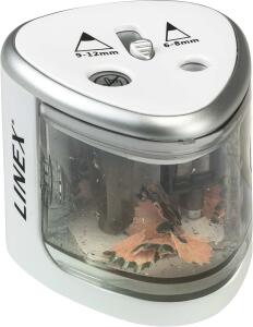 LINEX Anspitzmaschine batteriebetrieben weiß für Standard- und Jumbo-Bleistifte
