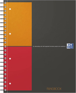 OXFORD International Filingbook A4+, kariert 5 mm, 100 Blatt, Optik Paper®, 4fach gelocht, mit extra starkem Deckel und 3 versetzbaren Registern, 5er-Packung