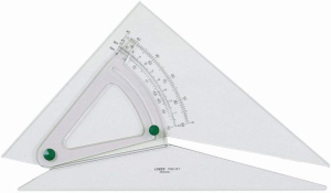 LINEX 1120/10B Verstellbarer Winkel, 320x250x2,5mm, kombiniert Dreieck und Winkelmesser
