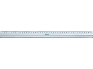 LINEX Aluminium-Lineal 50 cm, Schneidekante aus Stahl, Antirutschstreifen auf der Rückseite
