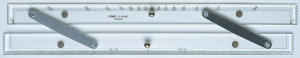 LINEX A1618M Parallellineal 450 mm, Winkelmesser, Facetten an 4 Seiten, Korkscheiben auf der Unterseite, Lineal aus Acryl, Gelenke und Nieten aus Aluminium