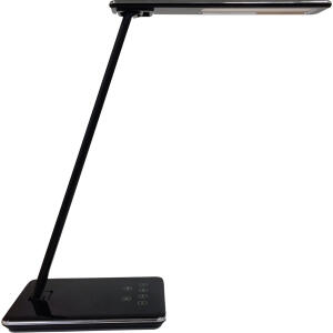 Unilux LINKA LED-Tischleuchte schwarz, Ladefunktion über Induktion und USB, Lichtstärke/-farbe dimmbar, Abschaltautomatik, faltbar