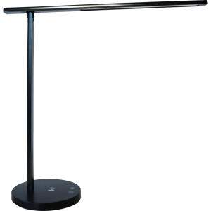 Unilux DIVA LED-Tischleuchte schwarz, Ladefunktion über Induktion und USB, Lichtstärke/-farbe dimmbar, Kopf neigbar