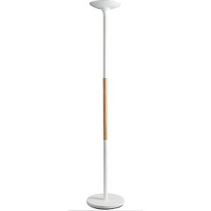 Unilux PRYSKA LED-Deckenfluter weiß-buche, dimmbar, Schalter am Mast, 180 cm hoch