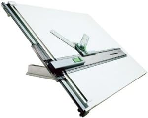 LINEX DBR4560 Zeichenplatte A2, Magnetklemmschiene, Zirkelgreifteilung, Winkelmesser, im Pappkoffer mit Tragegriff
