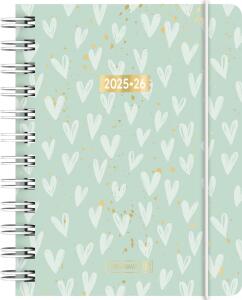 2025/2026 Brunnen Schülerkalender „Hearts“ A6