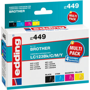 Tintenpatrone EDD-449 ersetzt Brother LC123 BKCMY