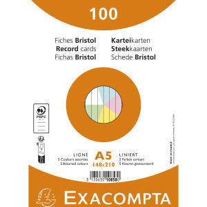 Karteikarten A5 Lini ert 100St/Pkg st
