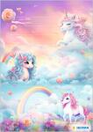 Herma Schuletiketten 76 x 35 mm Happy Unicorns 3 Bl 9 Etik.