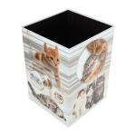 Herma Papierkorb aus stabilem Karton 15 Liter B/T/H 22 x 22 x 31,5 cm Katzen