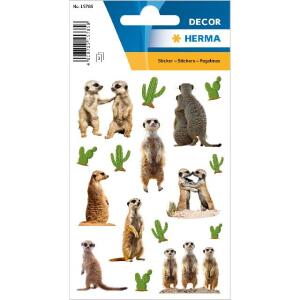 Herma Sticker DECOR Tiere Erdmännchen 3 Bl