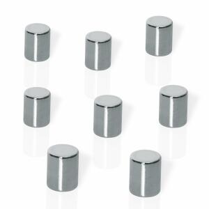 SIGEL B3103 Neodym-Magnete Be!Board - Zylinder - vernickelt - Haftkraft auf Glas-Magnetboards: 4 Blatt (A4, 80g/m²) - silber - 8 Stück