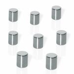 SIGEL B3103 Neodym-Magnete Be!Board - Zylinder - vernickelt - Haftkraft auf Glas-Magnetboards: 4 Blatt (A4, 80g/m²) - silber - 8 Stück