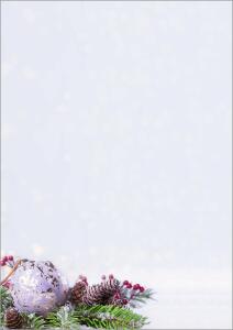 SIGEL DP443 Weihnachts-Motiv-Papier - Weihnachtskugel - blau/grün/braun - 90 g/m² - A4 - 25 Blatt