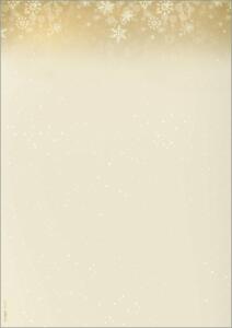 SIGEL DP633 Weihnachts-Motiv-Papier - Schneeflocken - gold/weiß - 90 g/m² - A4 - 25 Blatt