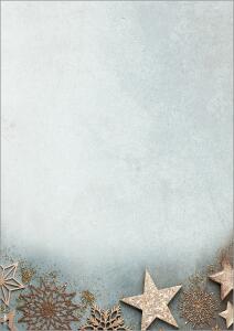 SIGEL DP430 Weihnachts-Motiv-Papier - Weihnachtssterne - blau/kupfer - 90 g/m² - A4 - 100 Blatt