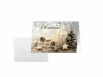 SIGEL DS098 Weihnachts-Karten - Weihnachtskerze - beige/braun/weiß - A6 - 25 Karten + Umschläge - inkl. Umschläge