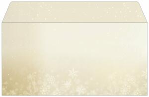 SIGEL DU633 Weihnachts-Umschlag - Schneeflocken - gold/weiß - gummiert - DIN lang - 25 Umschläge