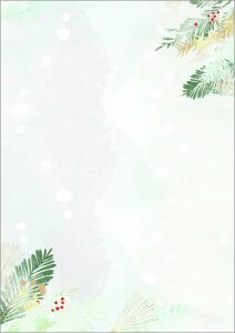 SIGEL DP481 Weihnachts-Motiv-Papier - Tannenzweige - blau/grün/gold - 90 g/m² - A4 - 100 Blatt