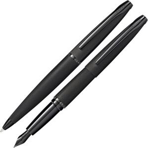 Kugelschreiber+Füller ATX Gebürstetes Schwarz, Geschenkset
