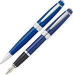 Kugelschreiber+Füller Bailey Blau-Lack, Geschenkset