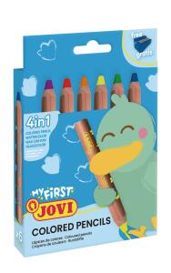 MY FIRST 4 in 1 Kartonetui mit 6 Holzbuntstiften farbig sortiert