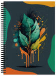 Roth Spiral Notizbuch mit fbg. Rändern A4 "Leaves"