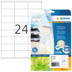 Herma Etiketten permanent haftend 70 x 36 mm Recycling-Papier naturweiss 20 Bl 480 Etik. LaserInkCopy