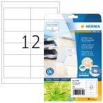 Herma Etiketten permanent haftend 97 x 42,3 mm Recycling-Papier naturweiss 20 Bl 240 Etik. LaserInkCopy