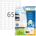Herma Etiketten permanent haftend 38,1 x 21,2 mm Recycling-Papier naturweiss 80 Bl 5200 Etik. LaserInkCopy