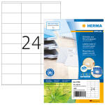 Herma Etiketten permanent haftend 70 x 36 mm Recycling-Papier naturweiss 80 Bl 1920 Etik. LaserInkCopy