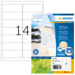 Herma Etiketten permanent haftend 99,1 x 38,1 mm Recycling-Papier naturweiss 80 Bl 1120 Etik. LaserInkCopy